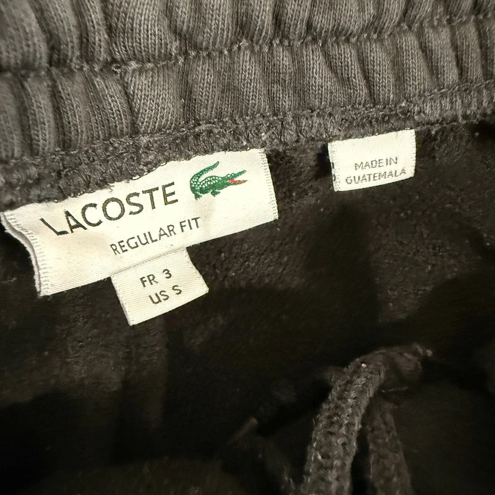 Lacoste Sweat Shorts Mens US Small / FR 3 Pre-Owned Black Gator Side Tape Logo